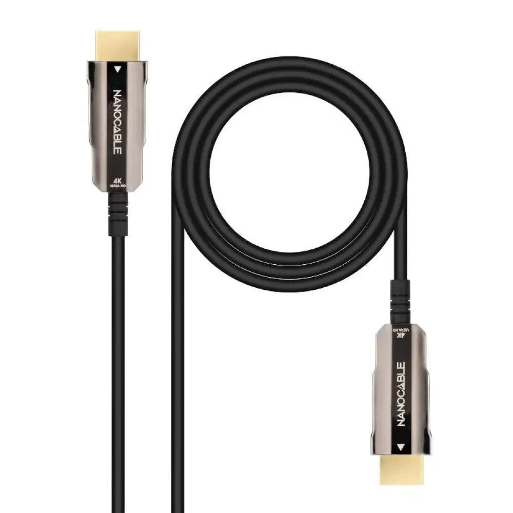 Nanocable - Cable HDMI 2.0 AOC 15 m 4K@60Hz 18Gbps con fibra óptica y cobre de alta calidad para instalaciones largas