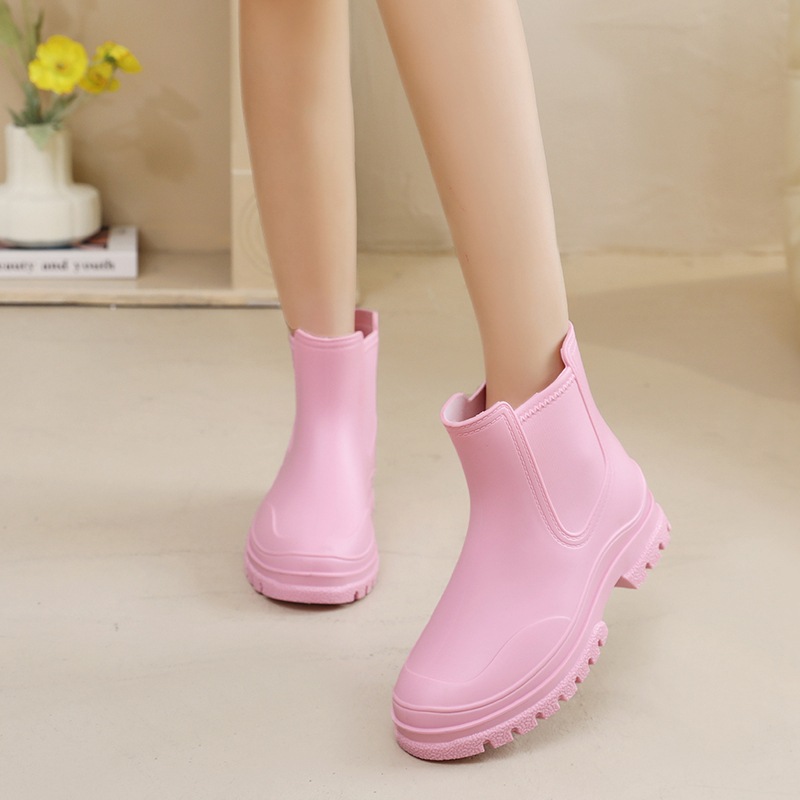 Botas de Agua Mujer Impermeable Chelsea Botas de Lluvia Antideslizante Botines de Caucho, Talla:36-41 EU