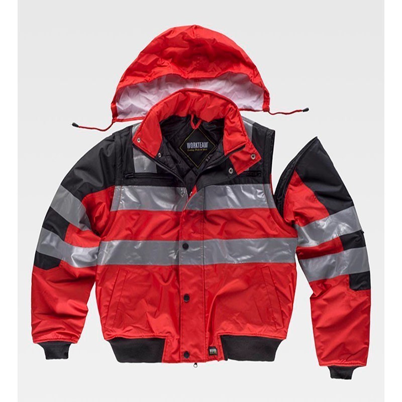 Cazadora Bomber de Trabajo Impermeable con Capucha Ajustable