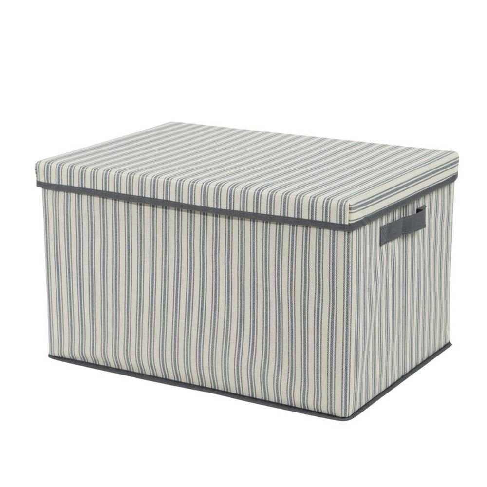 DCASA CAJA PLEGABLE GRANDE RAYAS GRIS 35 X 50 X 30CM SIN COLECCION 35x50x30 Cms.