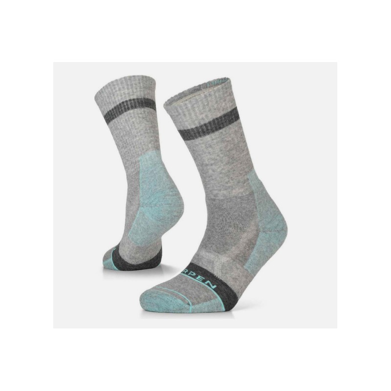 Calcetin Lorpen Gris/turquesa Mhmcw Merino Hike Midweight Crew Light Granite