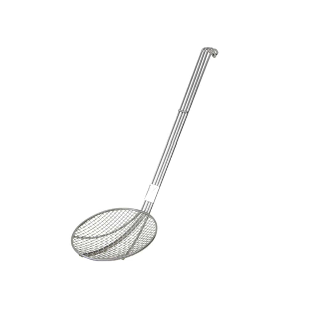 Utensilio de Cocina Profesional De Buyer: Espumadera de Acero Inoxidable con Mango Inclinado y Gancho para Colgar, Fácil de Usar y Duradera