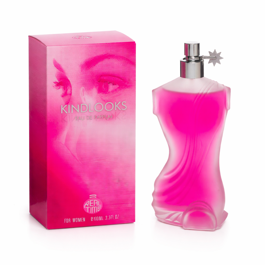 Kindlooks Eau de Parfum para Mujer 100 ml, Perfume Femenino Floral y Dulce con Toque Cítrico y Fondo Cálido Ambarado, Fragancia Elegante de Larga Duración, Frasco Diseño Silueta con Caja Ideal para Regalo
