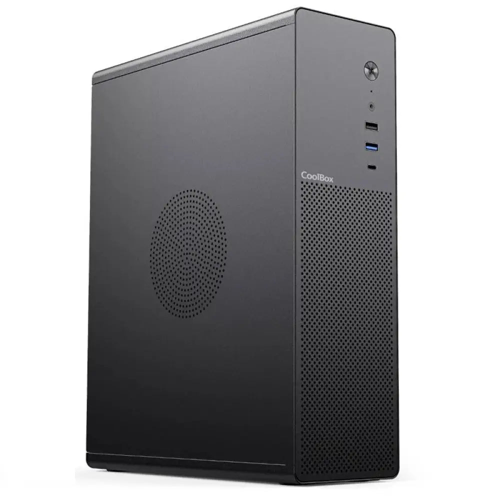 CoolBox - Caja para PC Torre Slim Micro ATX T100 con USB-C 3.2 Gen 1, diseño compacto vertical/horizontal y compatibilidad MicroATX/Mini-ITX