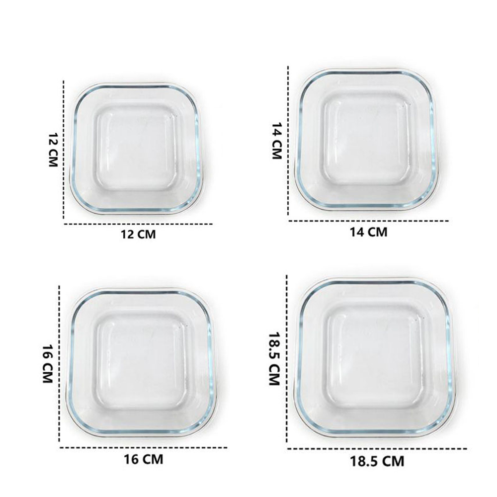 Fiambrera Cuadrada de Cristal Borosilicato – Tupper Hermético, Apto para Microondas, Horno y Lavavajillas
