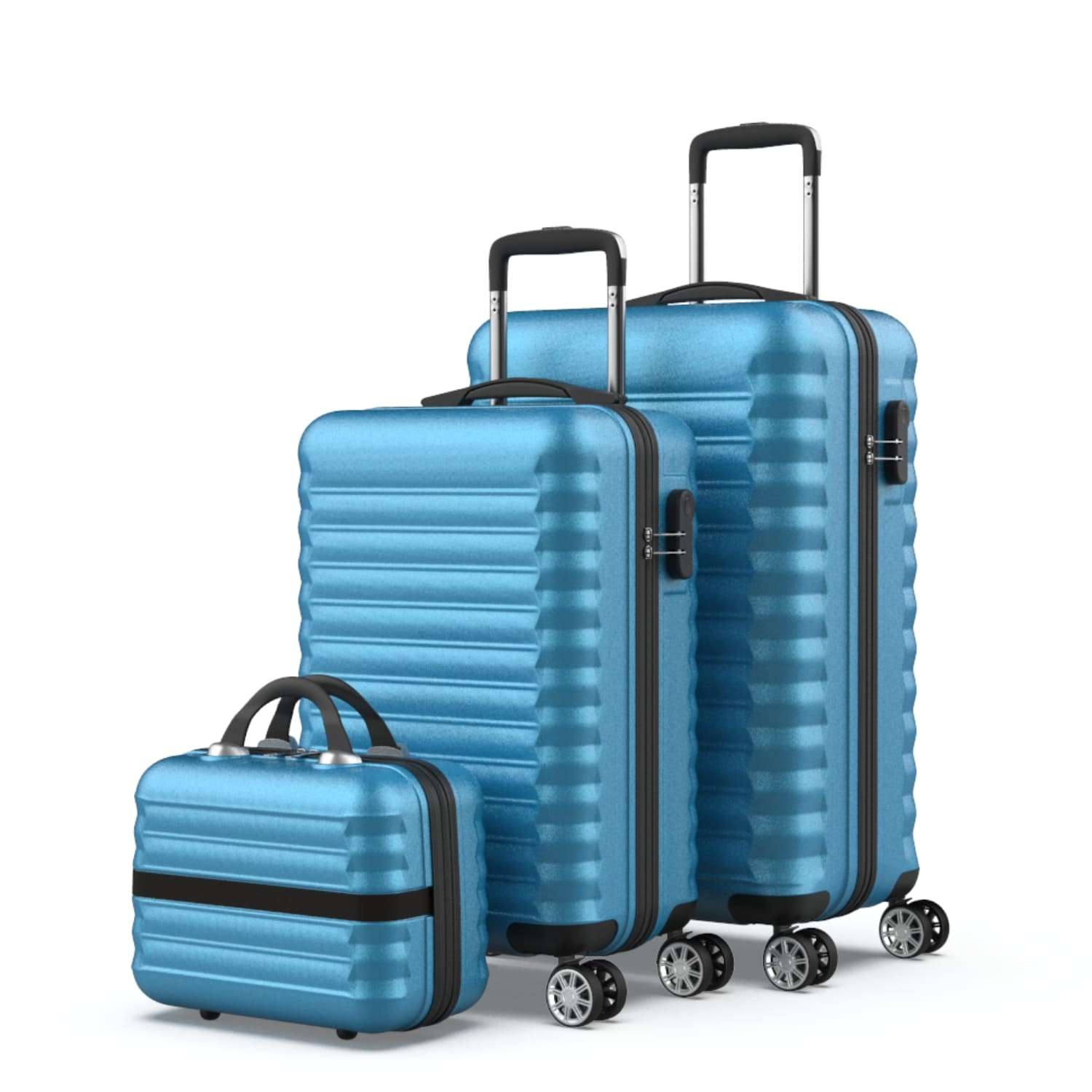 Numada Juego de Maletas Upfly  3pzs ABS Maleta Cabina 53cm, Mediana 63cm y Neceser