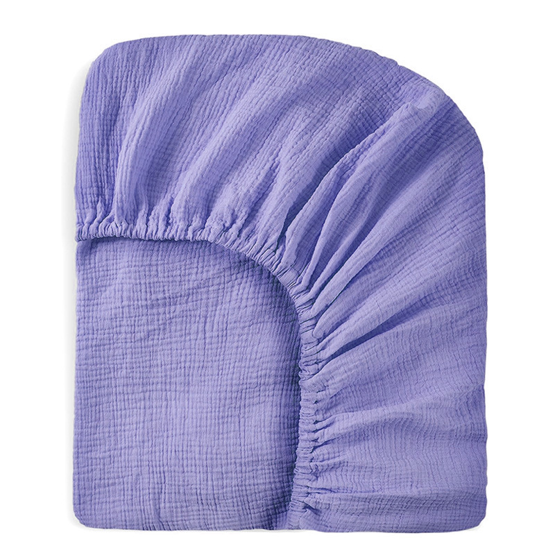 OmHO Sábana ajustable de gasa doble para bebé, funda de cama de crepé, funda de cambio multicolor y multitamaño