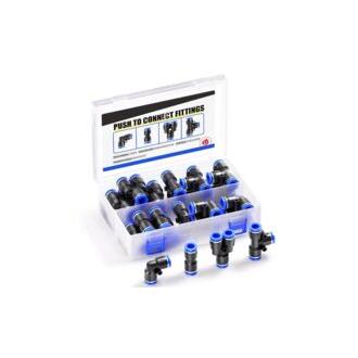CA Kits de conexión a presión de 40 piezas de 6 mm de diámetro exterior: 10 conectores rectos, 10 codos, 10 tes y 10 divisores