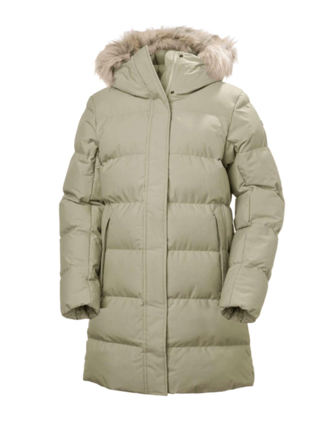 Parka Helly Hansen Blossom beige hidrófuga capucha de mujer