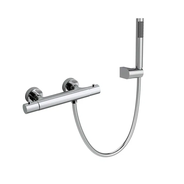 GME Round Grifo termostático para ducha fabricado en latón con un acabado en color cromo 4043