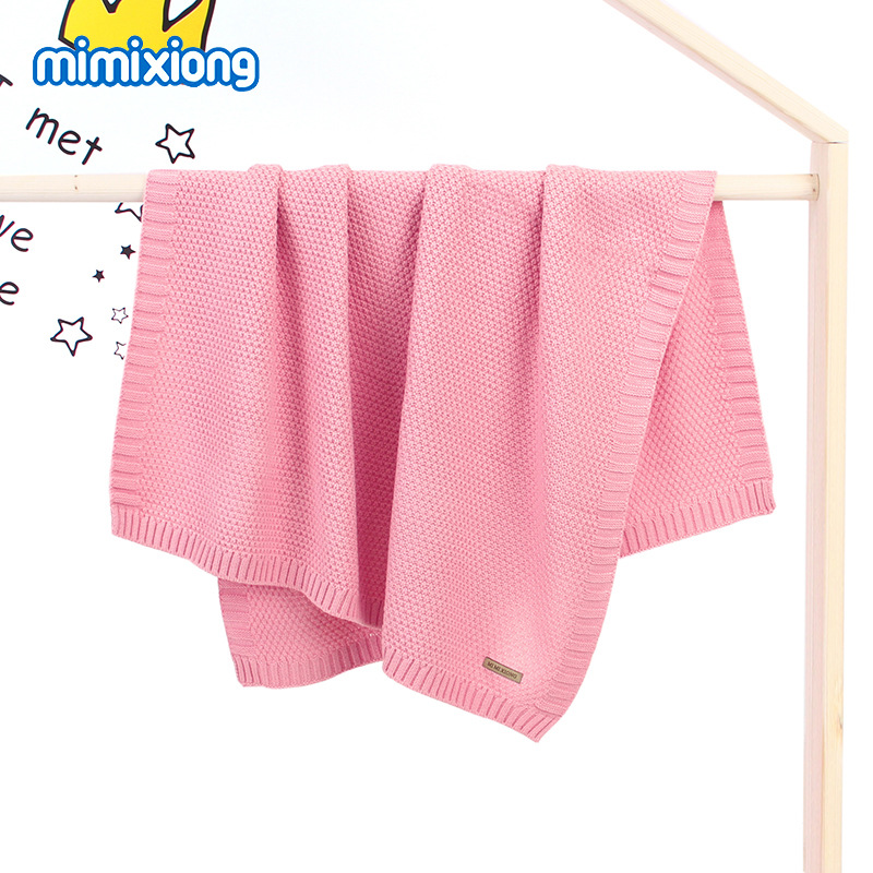 CA Manta de punto de color sólido para niños y niñas, funda a prueba de viento para cochecito de bebé