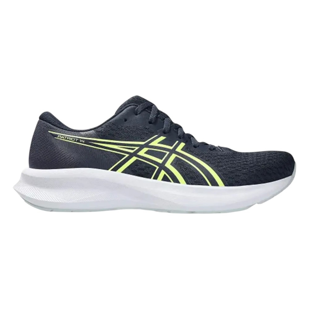 Zapatillas Asics Patriot 14 Azul Midnight Amarillo Lucid 1011C050-401 Running Hombre