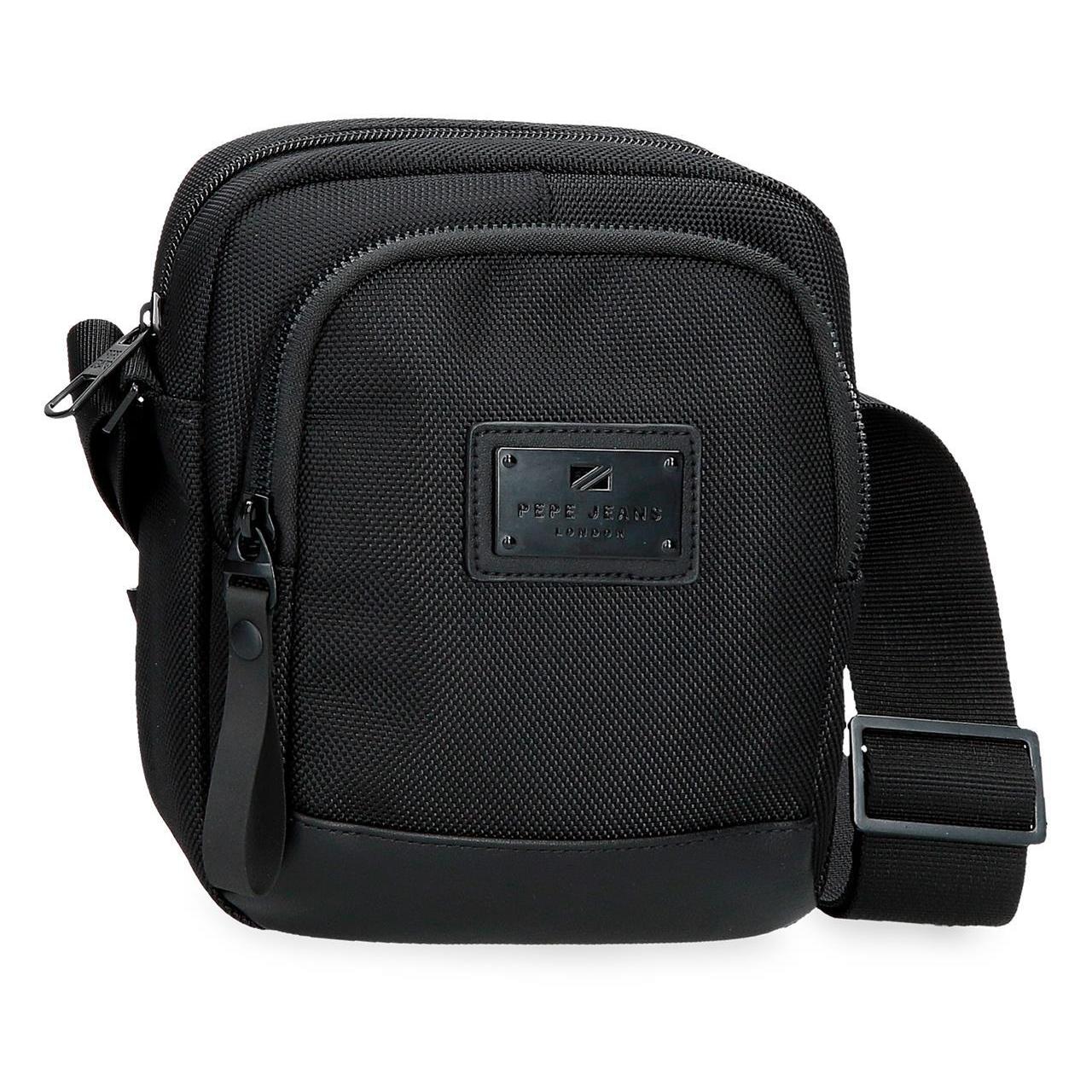 Pepe Jeans - Bandolera Blackmore de poliéster con detalles en piel sintética, resistente al agua y ajustable para hombre