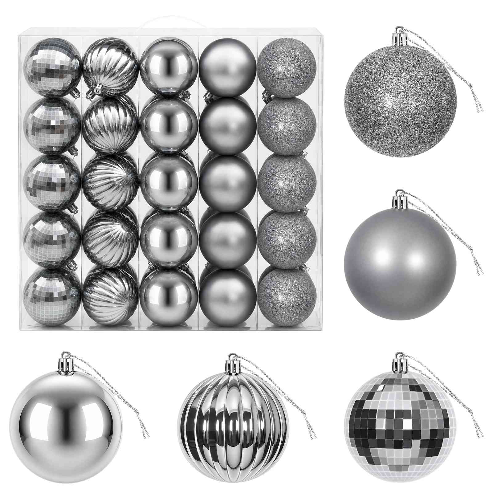 vidaXL Juego de bolas navideñas 50 uds. 8 cm Poliestireno Multicolor