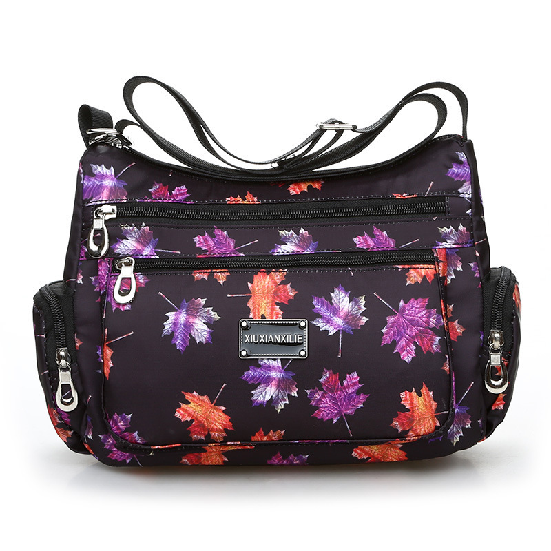 Bolso bandolera de mujer, bolso de hombro de nailon, con múltiples bolsillos