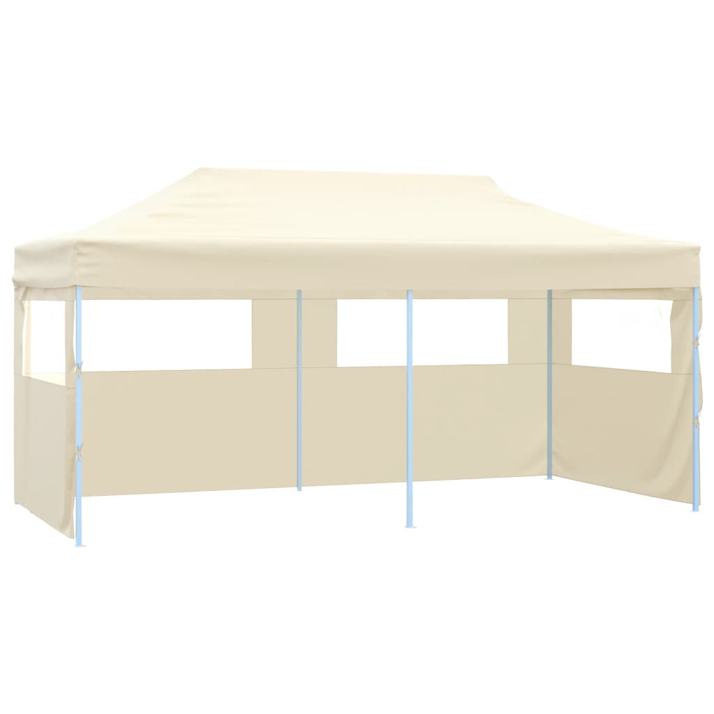 vidaXL Carpa plegable profesional con 4 paredes acero color crema 3x6m
