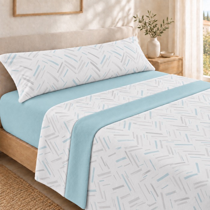 Juego de Sábanas de Coralina para Invierno, 100% Poliéster, Tacto Muy Suave y Cálido, Inclueye Bajera Ajustable, Encimera y Funda de Almohada, Lavable a Máquina, Disponible para Camas de 90, 105, 135, 150 y 180 cm