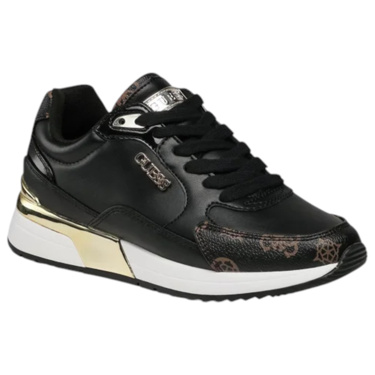Sneaker Donna Guess Moxea 4G Logo Peony Leather Black