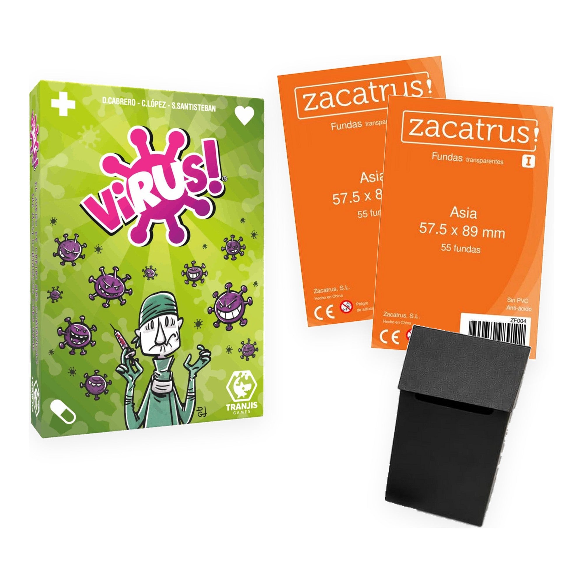 Pack Virus! + 110 Fundas + Deck Box — Juego de Cartas Tranjis