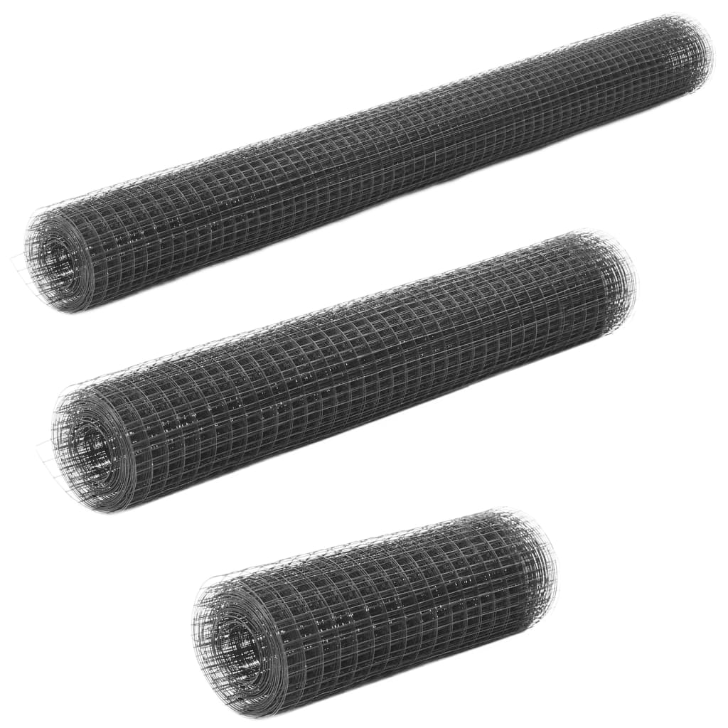 vidaXL Alambrada gallinero galvanizada recubrimiento PVC verde 25x1 m