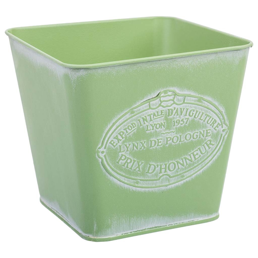 Wonderlust Deco - Cesto metalico verde 14,5x13x10,5 Verde 14,5x13x10,5