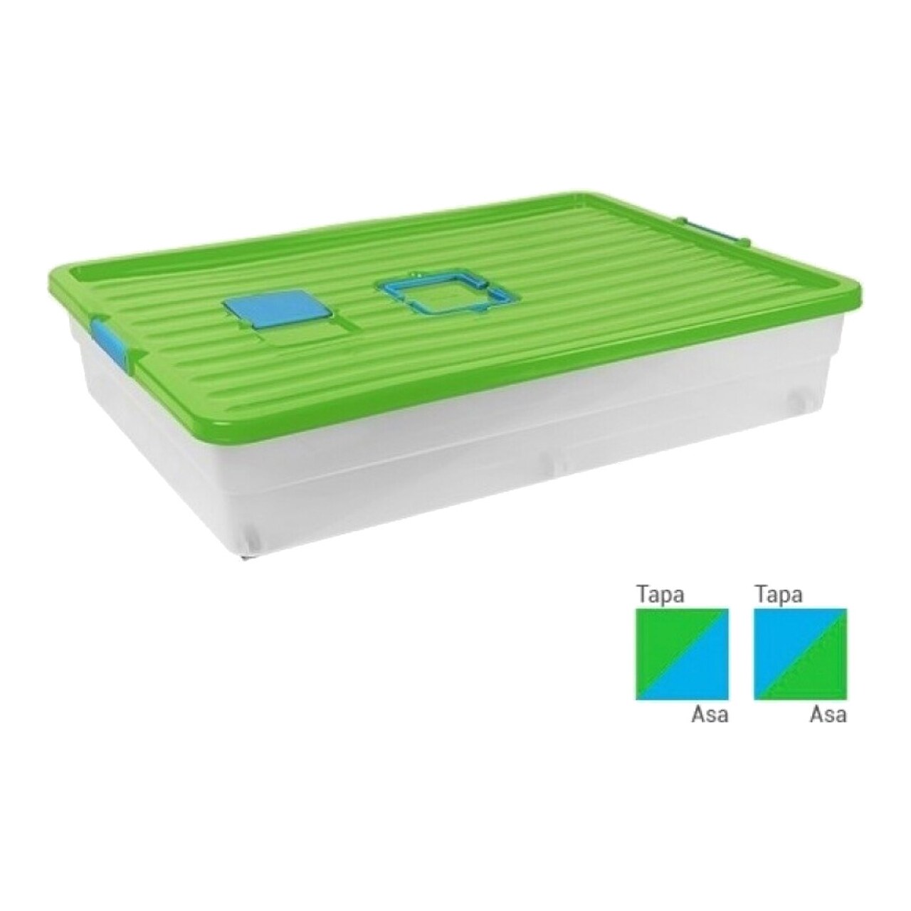 Caja De Plástico De Almacenaje Con Ruedas 64 L 79X57x16cm 319900