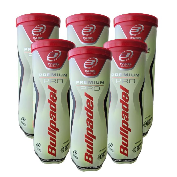 Bullpadel, Bolas De Pádel Premium Pro, Nuevo Envase Pack De 6 De Botes, La Mejor Bola Relación-Calidad-Precio