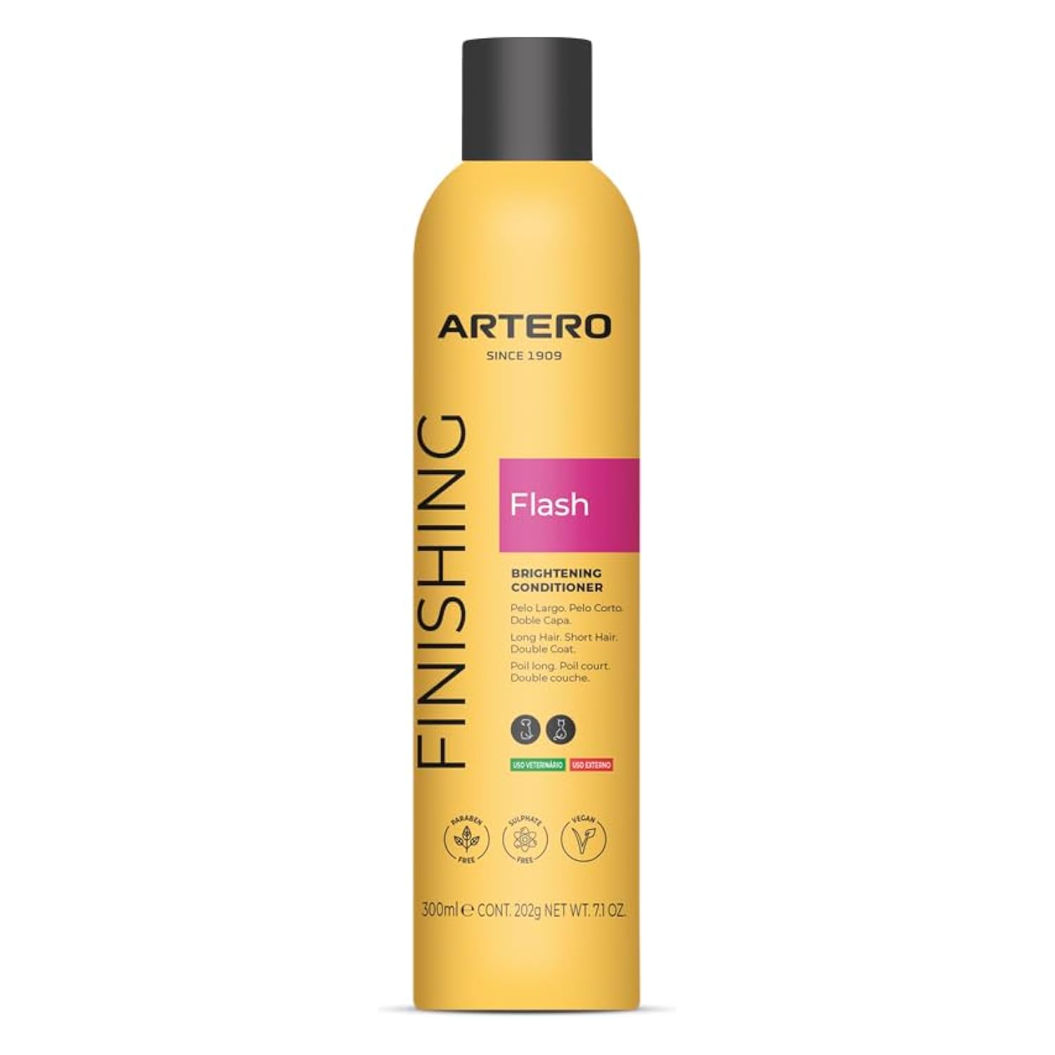 Artero Flash acondicionador para perros y gatos en spray sin aclarado, brillo y desenredo, menos electricidad estática, 300 ml