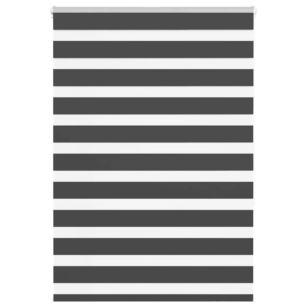 vidaXL Estor cebra negro 100x150 cm tejido ancho 95,9 cm poliéster
