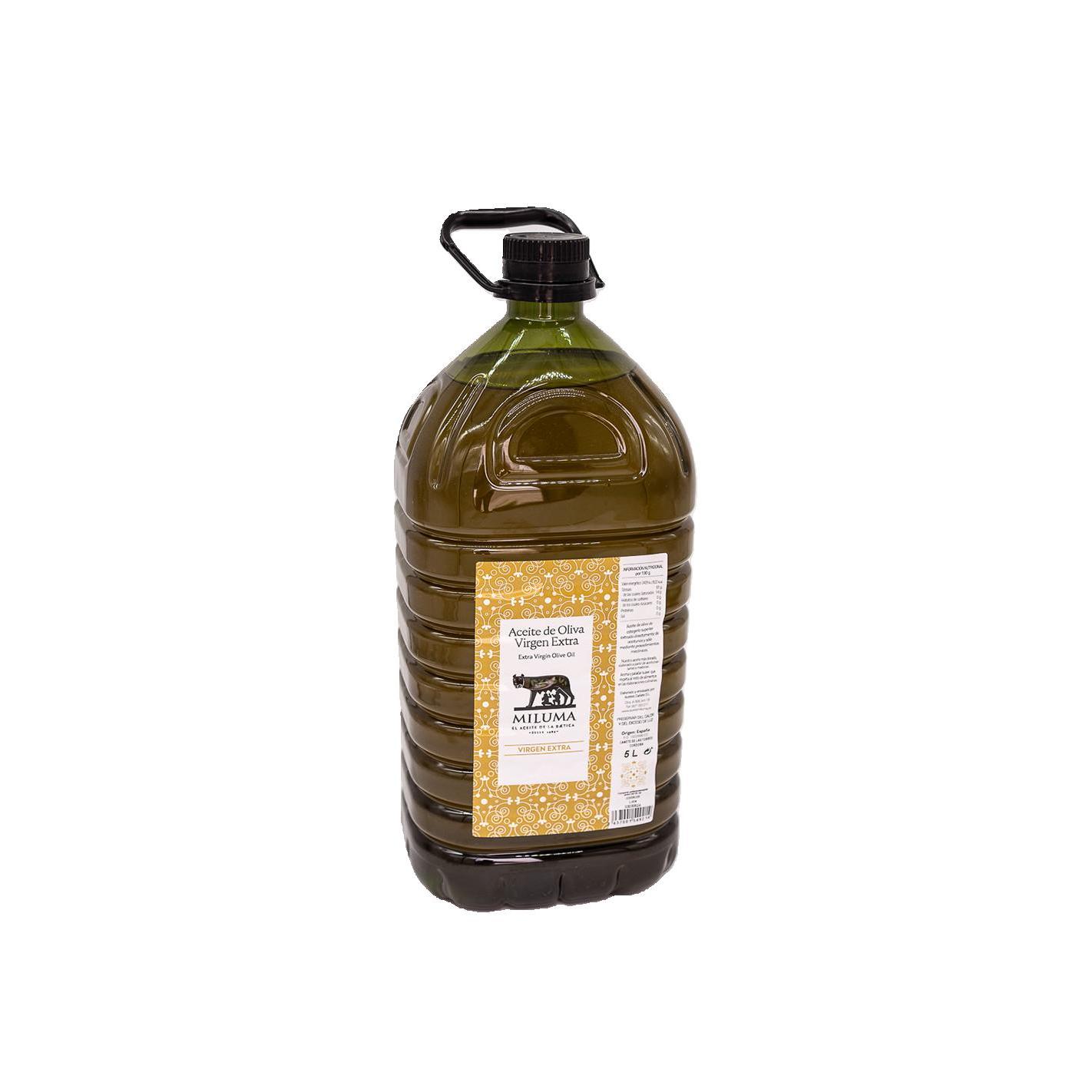 Miluma Virgen Extra. Garrafa de 5 litros. Aceite de oliva virgen extra. Cosecha 2024/25