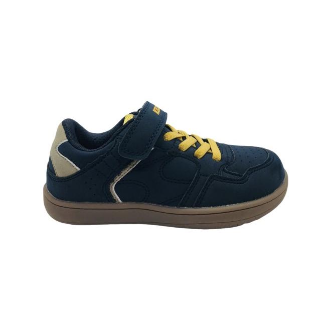 Zapatilla infantil barefoot azul marino Nicoboco Soovor: fácil de calzar, suela plana para pisada natural, diseño