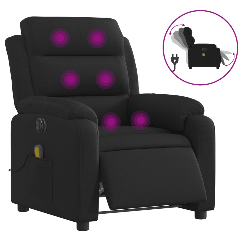 Vidaxl Sillón de Masaje Eléctrico Tela Gris Claro