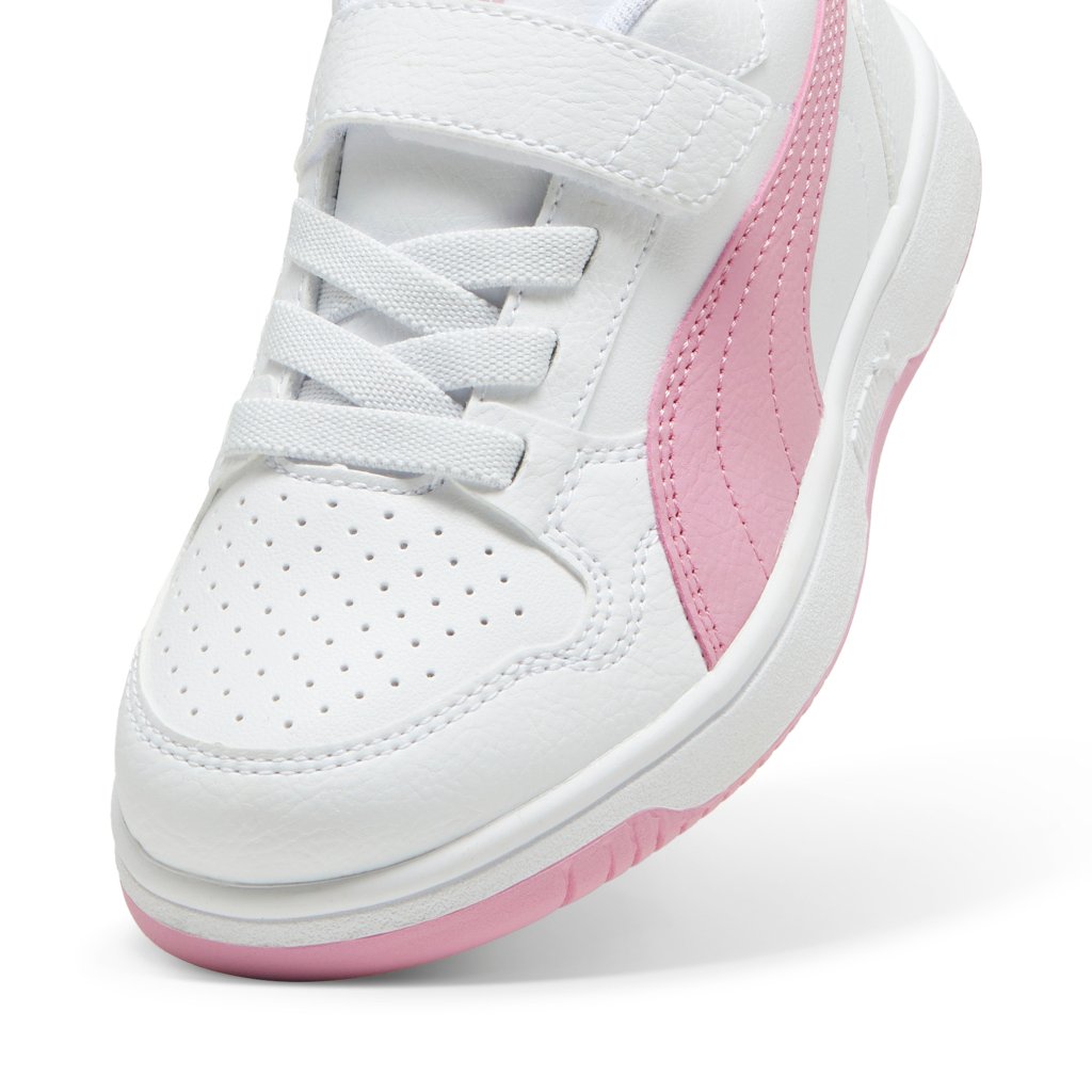 Puma deportivas para niña en color blanco con logo rosa y cierre velcro mod. Reb-L AC+PS 398995 09