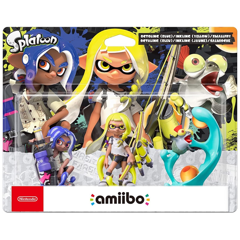 Set Amiibo Splatoon Octoling (Blue), Inkling (Yellow) y Smallfry