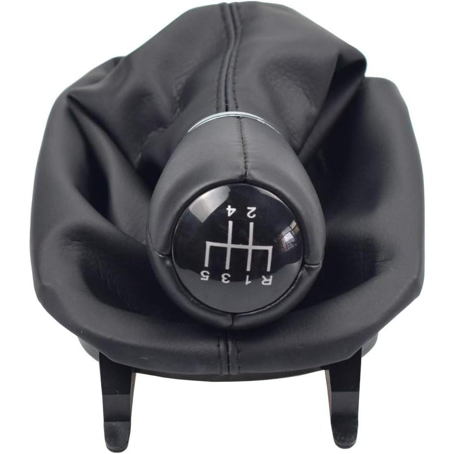 Tk Hacreyatu Palanca de Cambios de 5 Velocidades, Pomo Palanca de Cambios Polaina Bota Cuero para SEAT Leon 1 MK1 Toledo II MK2 1998-2005 (5 Velocidades)