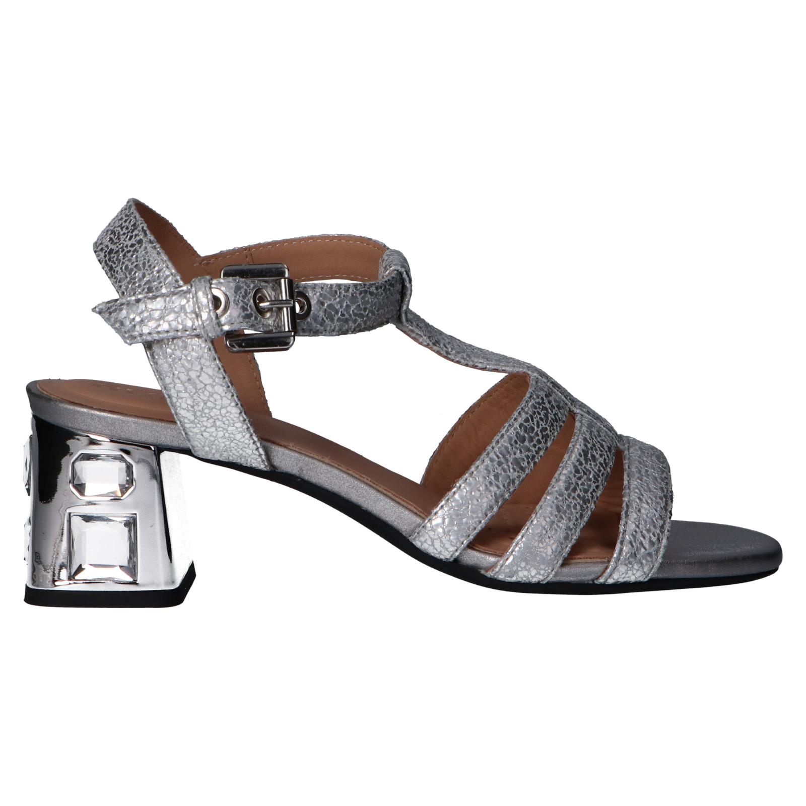 GEOX D92DVA 000KY D SEYLA S MID PLU C1007 SILVER Women's Sandals
