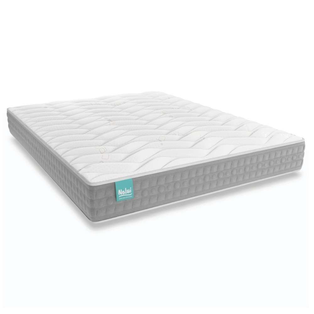 Nalui Colchón Viscoelástico Talaia Gris ±21cm Firmeza Media con Tejido Strech Bambú. Reversible | Fabricado en España