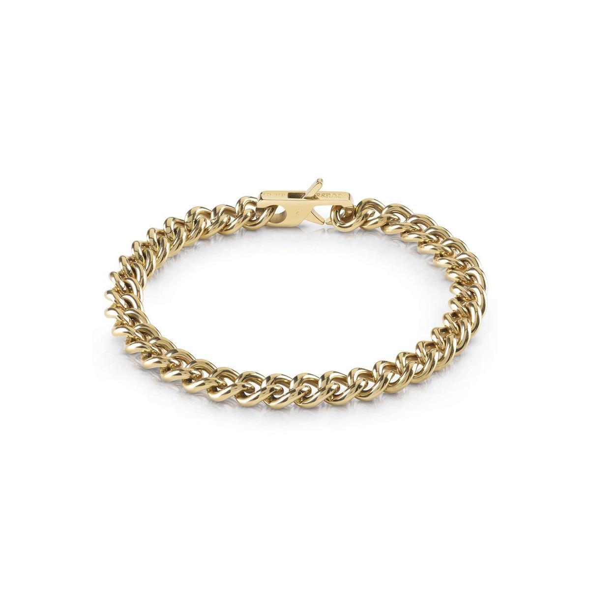 Guess Pulsera Hombre 8 Mm Curb Round Yg De Acero Dorado Umb70075-s