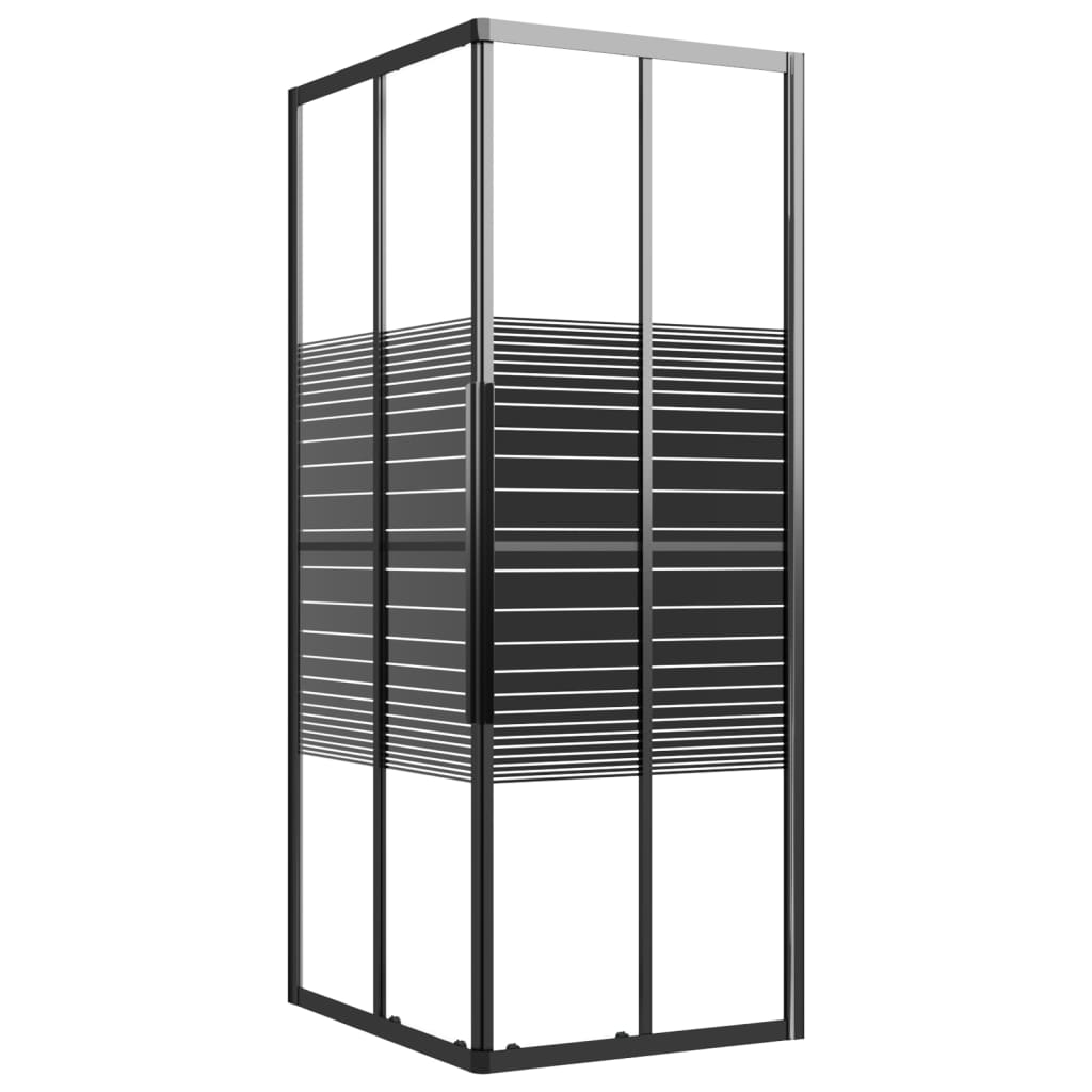 vidaXL Cabina de Ducha a Rayas ESG Negra Mampara Armario Bañera Accesorio Dimensiones 70 x 70 x 180 cm, 80 x 70 x 180 cm, 80 x 80 x 180 cm y mas
