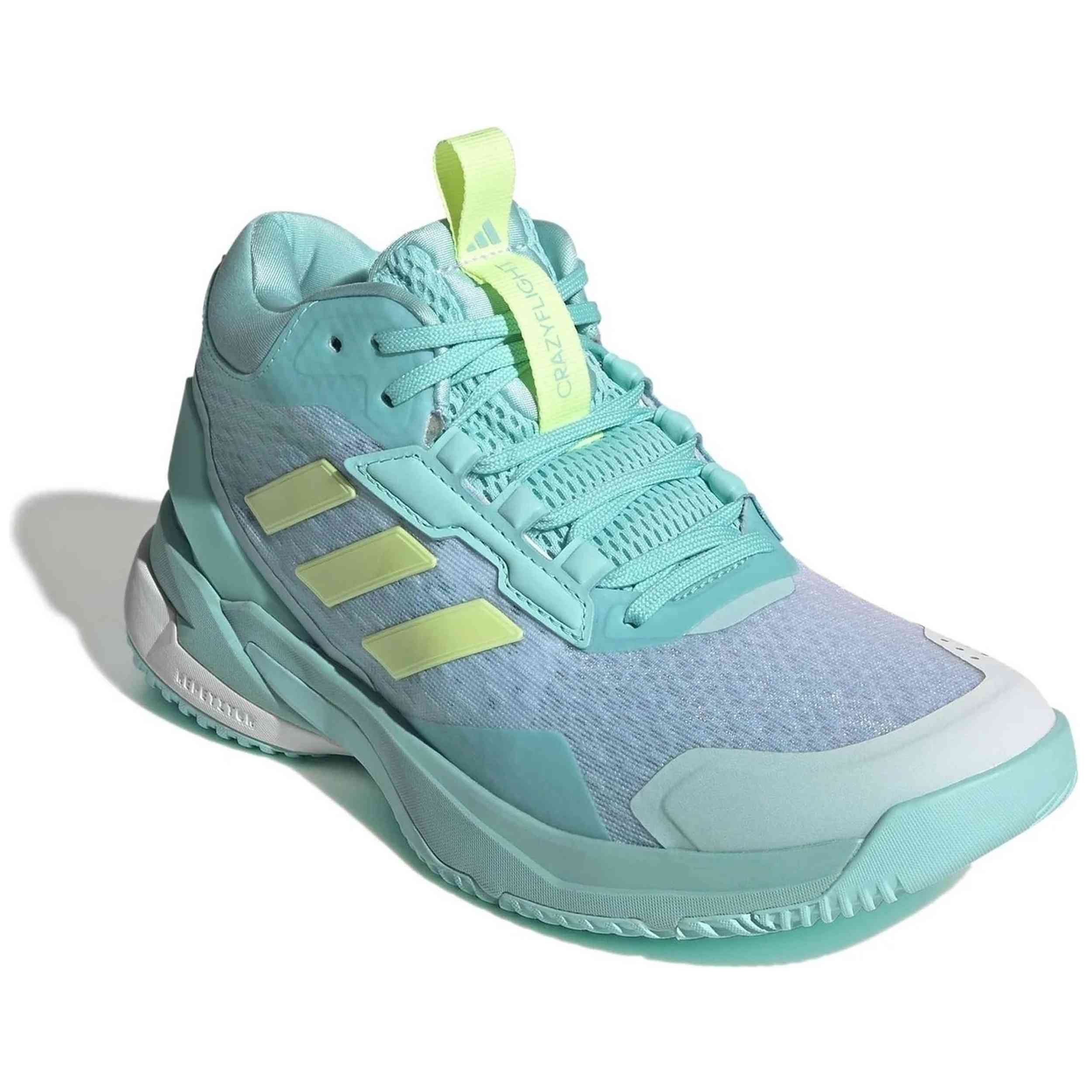 Zapatillas De Balonmano Adidas modelo Crazyflight 6 Mid "Flash Aqua / Hi-Res Yellow / Cloud White" para Mujer en color Verde