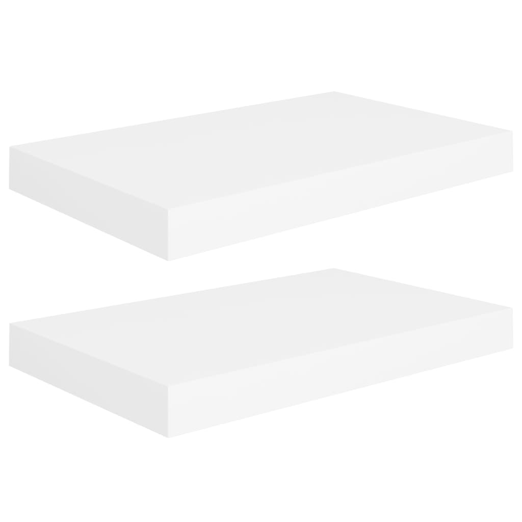 vidaXL Estante flotante de pared 2 uds MDF 40x23x3,8 cm Blanco brillante, negro brillante, gris brillante Mueble Almacenaje Estantería para Oficina, Estudio, Dormitorio Estantería/Librería/ mueble de Almacenamiento