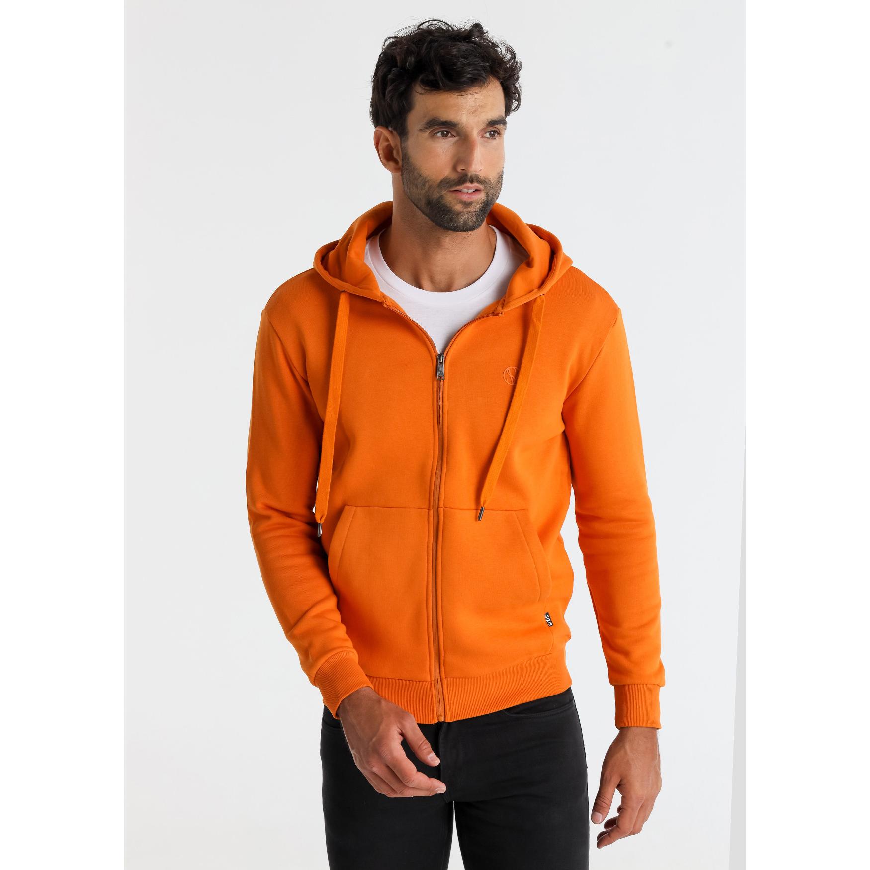 SIX VALVES - Sudadera básica con capucha cierre cremallera