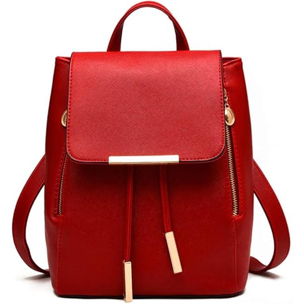 Esta elegante mochila para mujer está hecha de cuero sintético, adecuada para viajes y uso diario, y está hecha de material PU
