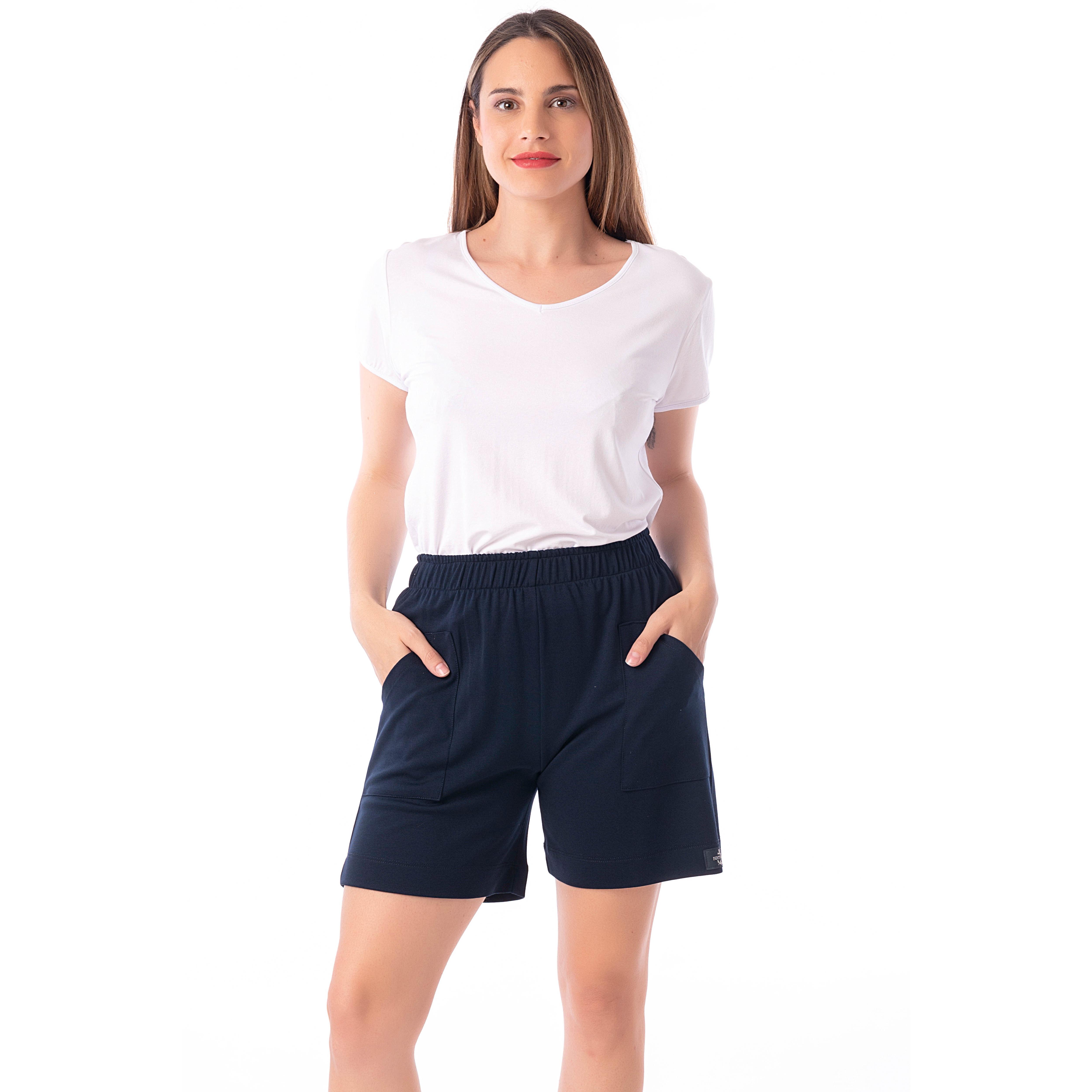 Pantalón corto azul marino para mujer- Natural