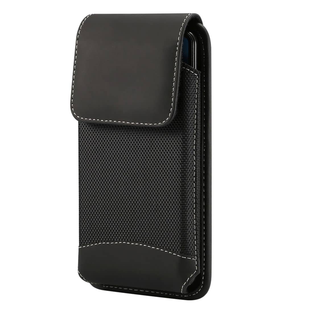 Funda Cinturon para Oppo A15s (2020) con Diseño Vertical en Piel y Nylon - Negra