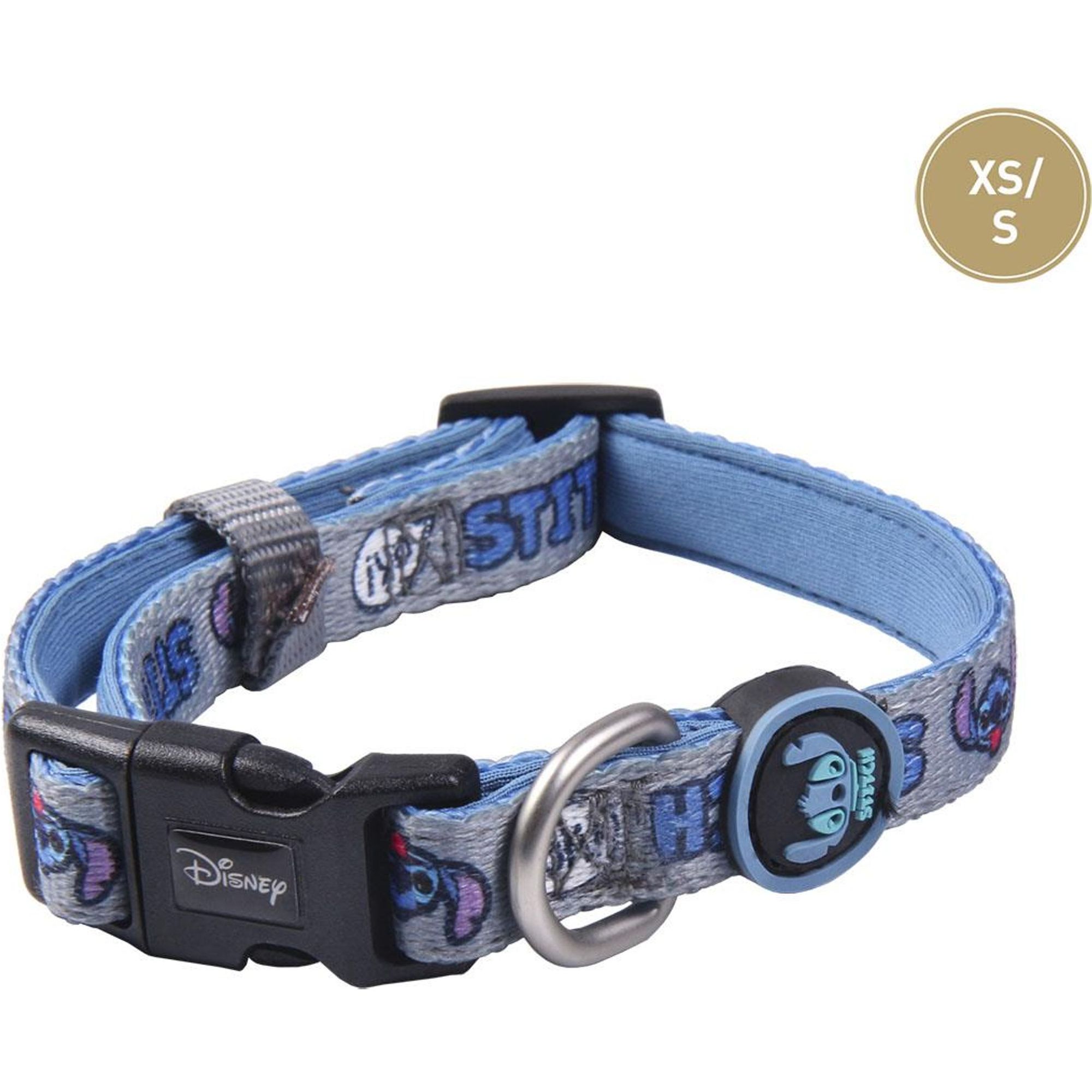 CERDÁ - Collar Premium para Perros XS/S STITCH DARK BLUE - Collar para Perros con Licencia Oficial - Collar de Material premium ultra cómodo y resistente para tu mascota - Collar ajustable con diseño único