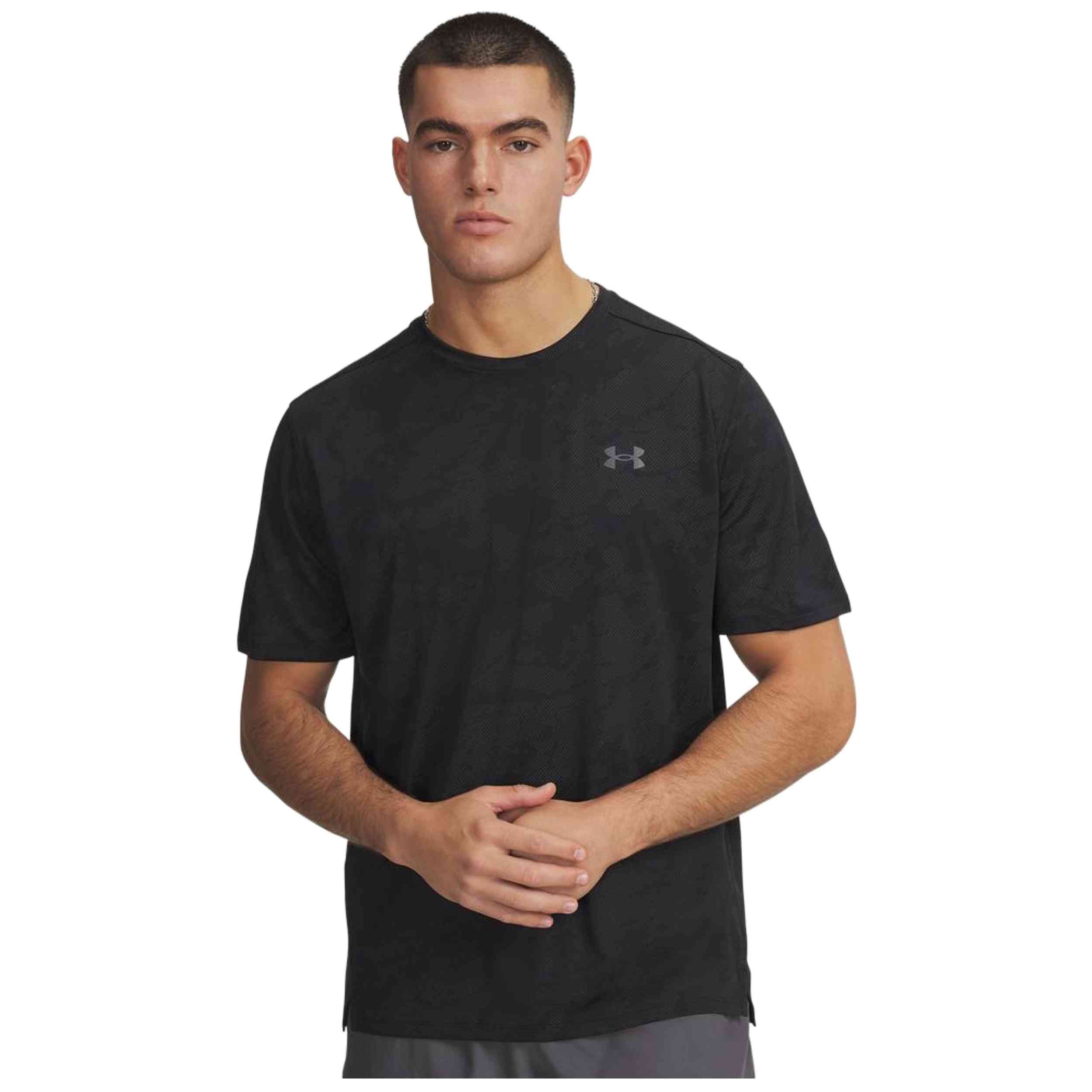 Camiseta De Manga Corta Under Armour modelo Camiseta Under Armour Tech Vent Jacquard manga corta negro para hombre y mujer en color Negro