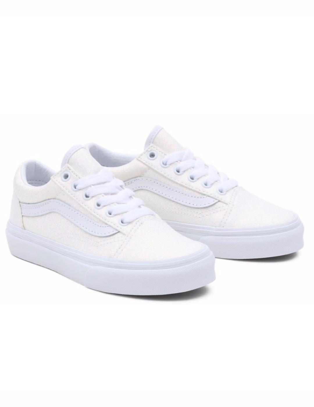 VANS ZAPATILLA KIDS OLD SKOOL BLANCA GLITTER