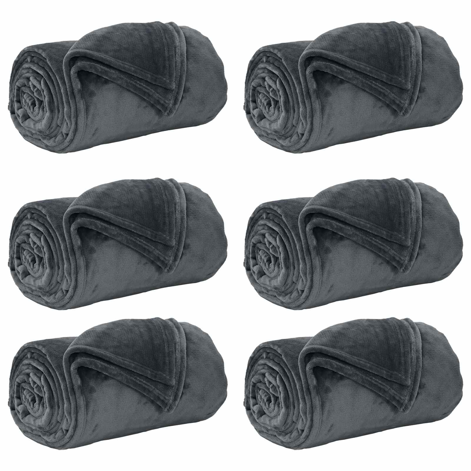 vidaXL Mantitas de Sofá 6 uds. Gris oscuro 150 x 200 cm 4.68 kg Lana