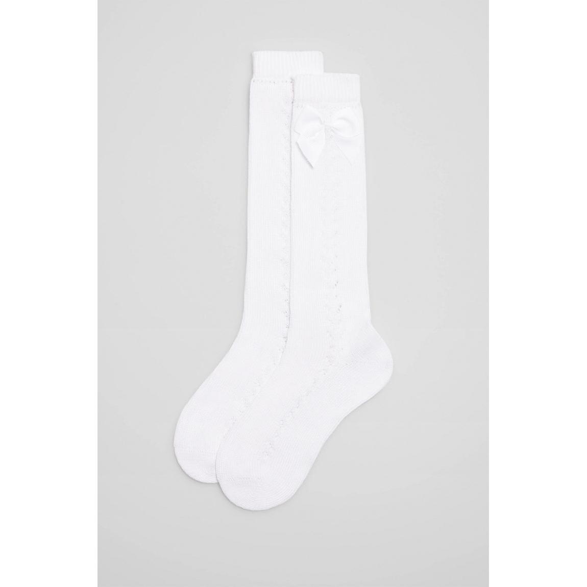 Ysabel Mora - Calcetines calados largos infantiles blanco